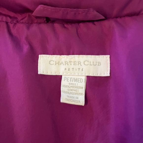 Charter Club Petite Purple Puffer Style Vest Size PM - Picture 10 of 10